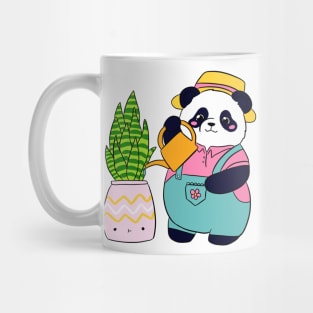 Cute panda bear watering a plant Mug